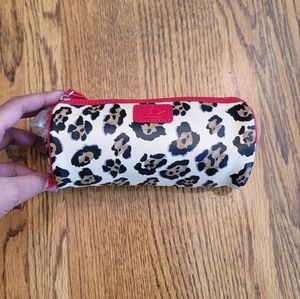 Baekgaard Leather Leopard Makeup & Mirror Pouch